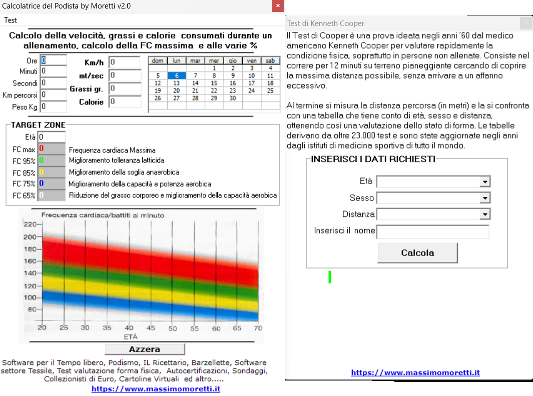 Screenshot Calcolatrice del Podista