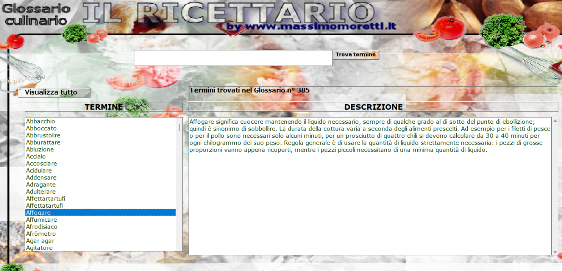 Screenshot Il Ricettario