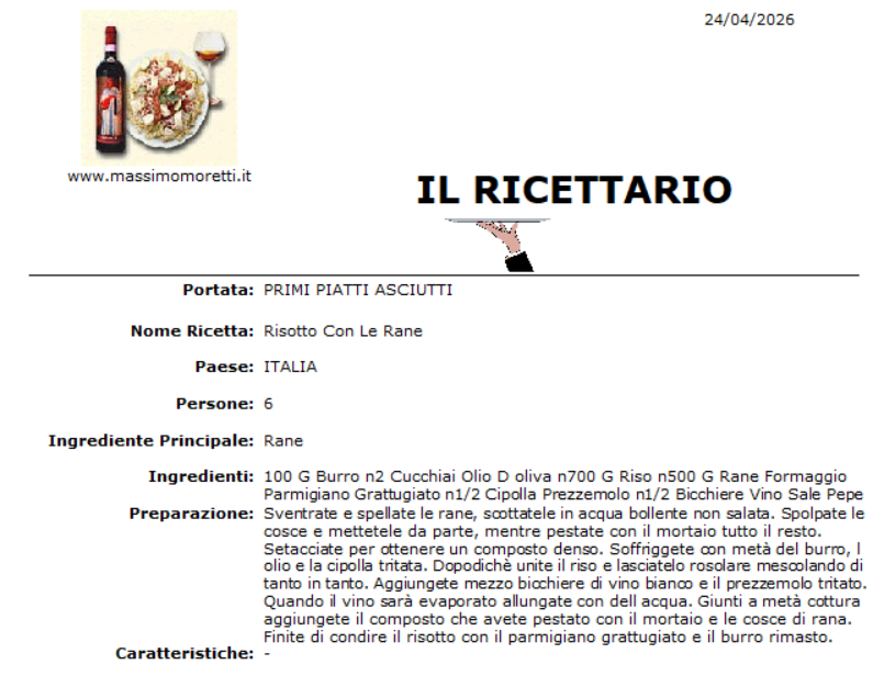 Screenshot Il Ricettario