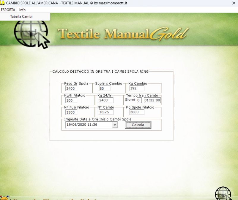 Screenshot Textile Manual Gold
