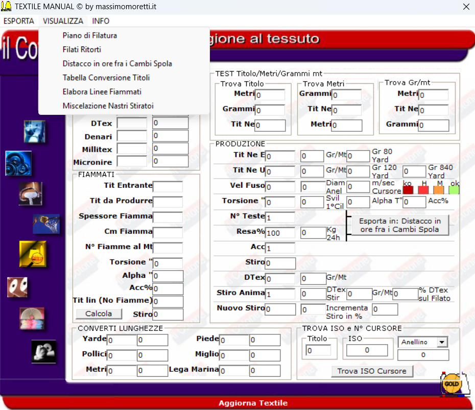 Screenshot Textile Manual Gold